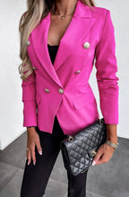 Load image into Gallery viewer, Neon Pink Button Detail Blazer
