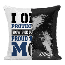 Load image into Gallery viewer, Proud Air Force Mom Dad Reversible Sequin Pillow Case
