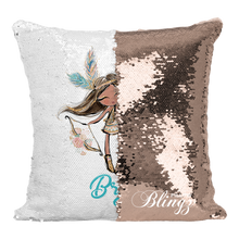 Load image into Gallery viewer, Boho Girl Reversible Sequin Pillow Case - Pillow Blingz

