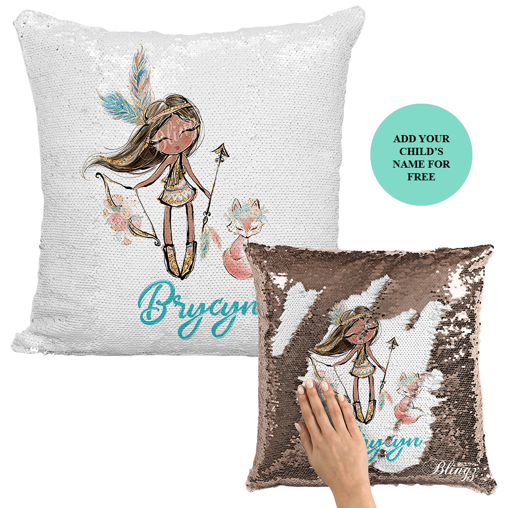 Boho Girl Reversible Sequin Pillow Case - Pillow Blingz