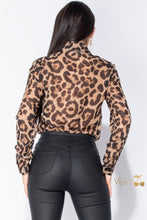Load image into Gallery viewer, Chiffon Leopard Blouse
