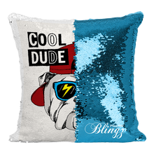 Load image into Gallery viewer, Cool Dude Bulldog Reversible Sequin Pillow Case - Pillow Blingz
