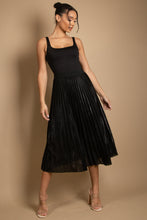 Load image into Gallery viewer, Drop the Ball Metallic Pleated Midi Skirt
