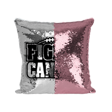 Load image into Gallery viewer, Fight Breast Cancer Reversible Sequin Pillow Case - Pillow Blingz
