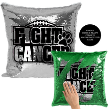 Load image into Gallery viewer, Fight Cancer Leukemia Reversible Sequin Pillow Case - Pillow Blingz
