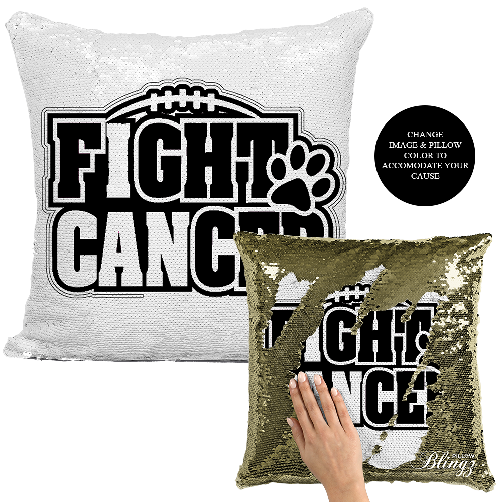 Fight Childhood Cancer Reversible Sequin Pillow Case - Pillow Blingz