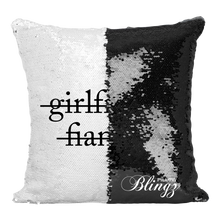 Load image into Gallery viewer, Girlfriend Fiancée Reversible Sequin Pillow Case - Pillow Blingz

