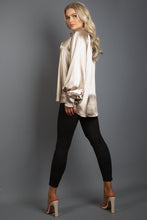 Load image into Gallery viewer, Satin V Neck Long Sleeve Blouse
