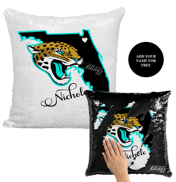 Jags State of Mind Reversible Sequin Pillow Case - Pillow Blingz