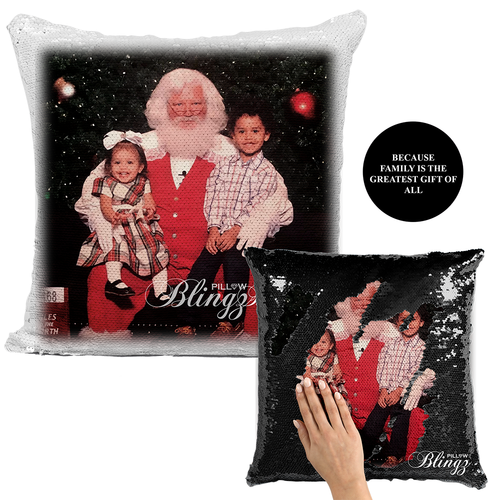 Add Your Family Photo Reversible Sequin Pillow Case