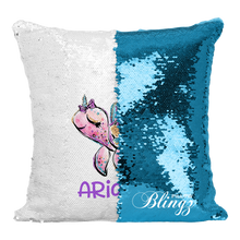 Load image into Gallery viewer, Mermaid Turtle Reversible Sequin Pillow Case - Pillow Blingz
