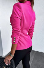 Load image into Gallery viewer, Neon Pink Button Detail Blazer
