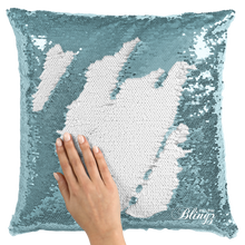 Load image into Gallery viewer, Add Your Sports Team Photo Reversible Sequin Pillow Case
