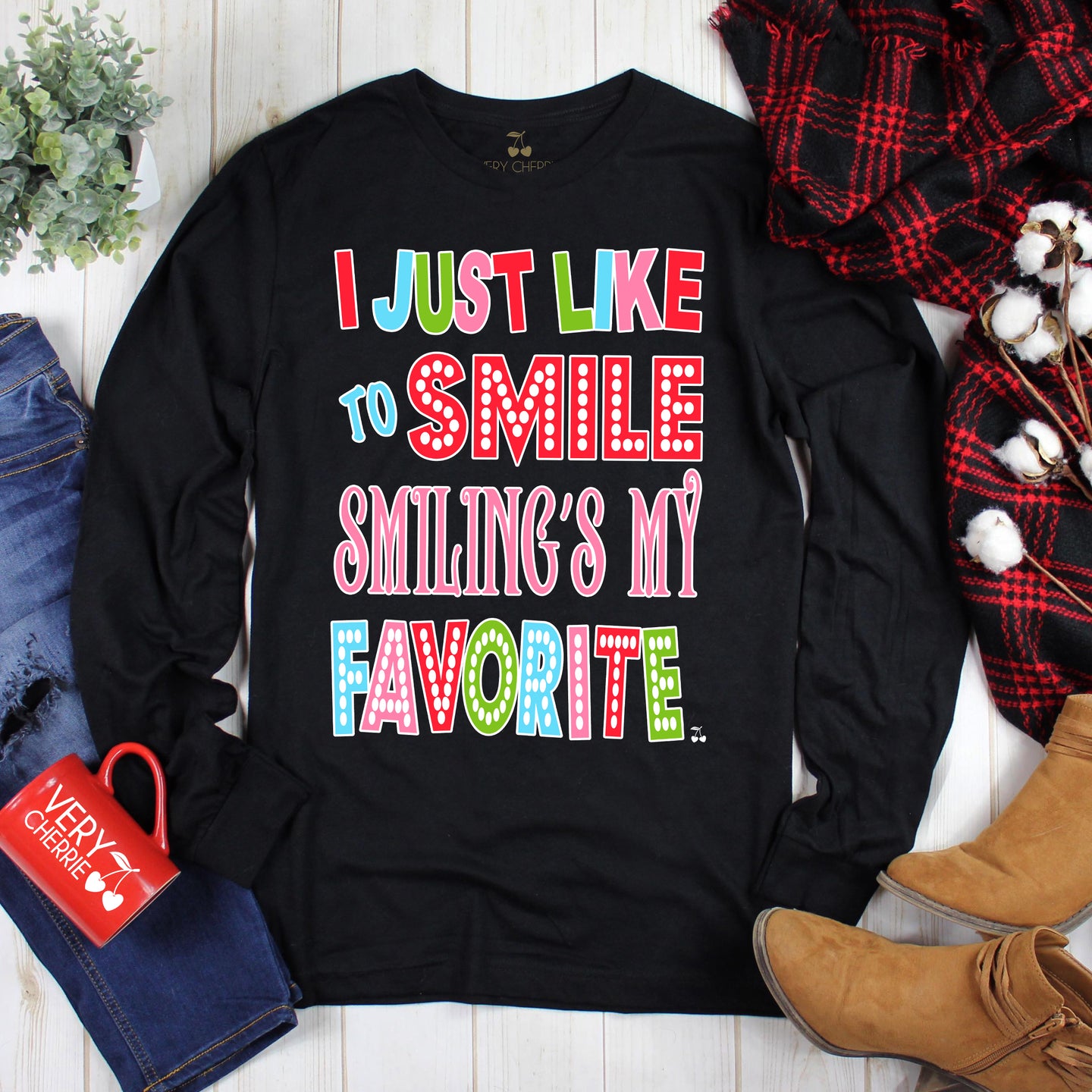 Smiling is My Favorite Kids Graphic Tee