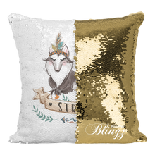 Load image into Gallery viewer, Strong Fox Reversible Sequin Pillow Case - Pillow Blingz
