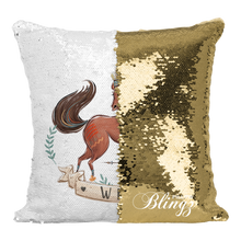 Load image into Gallery viewer, Wild Horse Reversible Mermaid Sequin Pillow Case - Pillow Blingz

