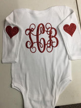 Load image into Gallery viewer, Valentine Monogram w Heart Sleeves
