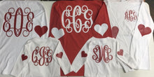 Load image into Gallery viewer, Valentine Monogram w Heart Sleeves
