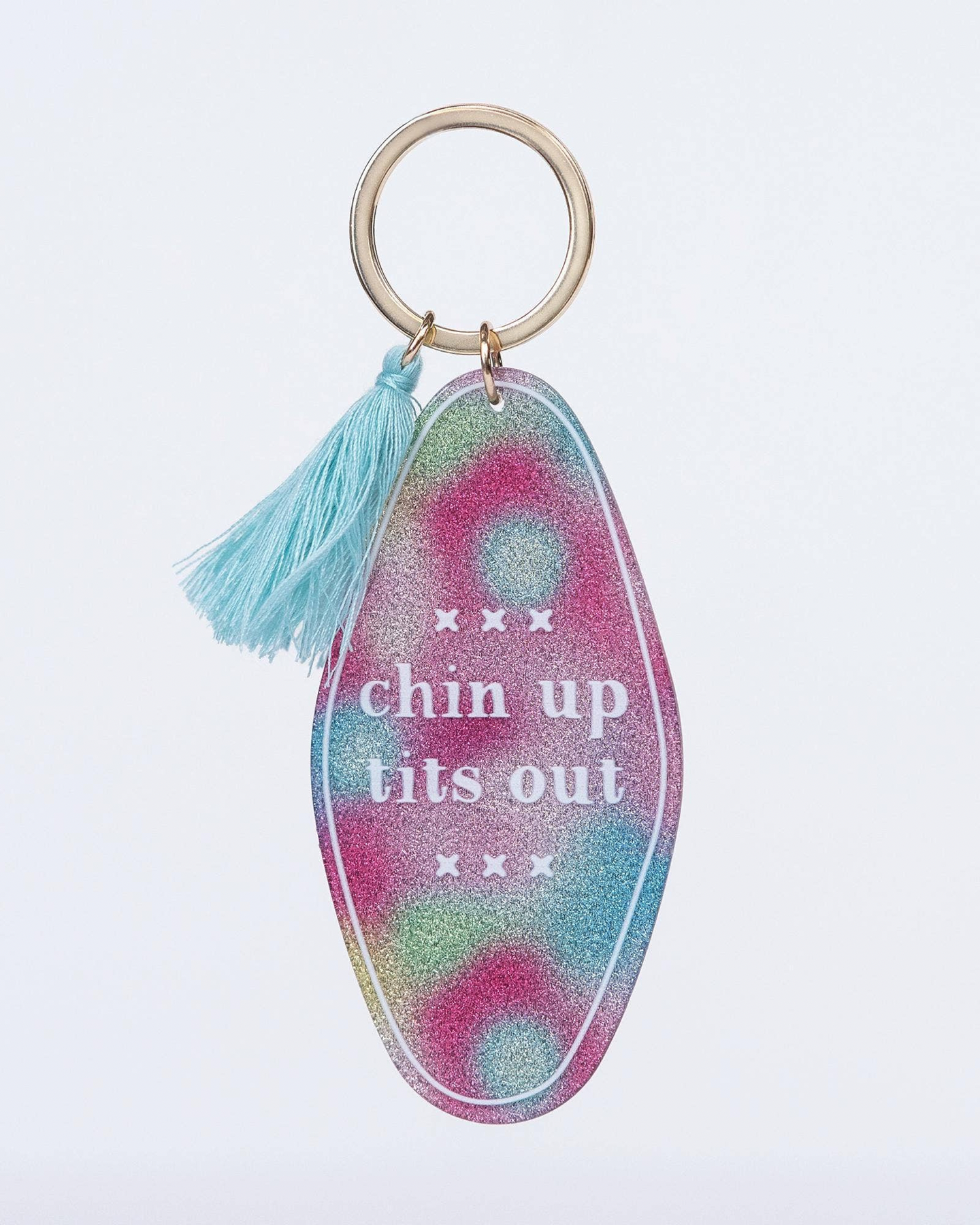 Chin Up Tits Out Motel Keychain