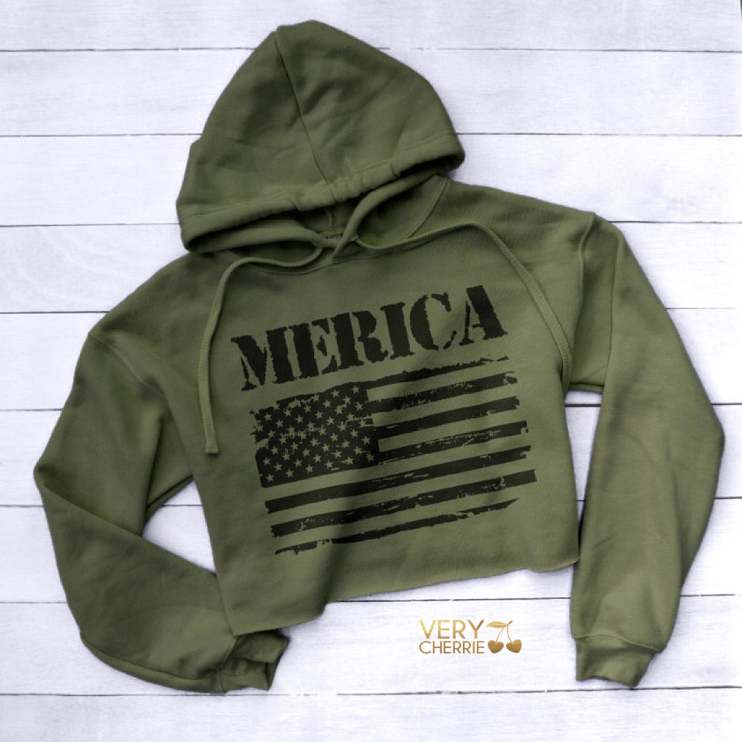 Merica Cropped Sweatshirt