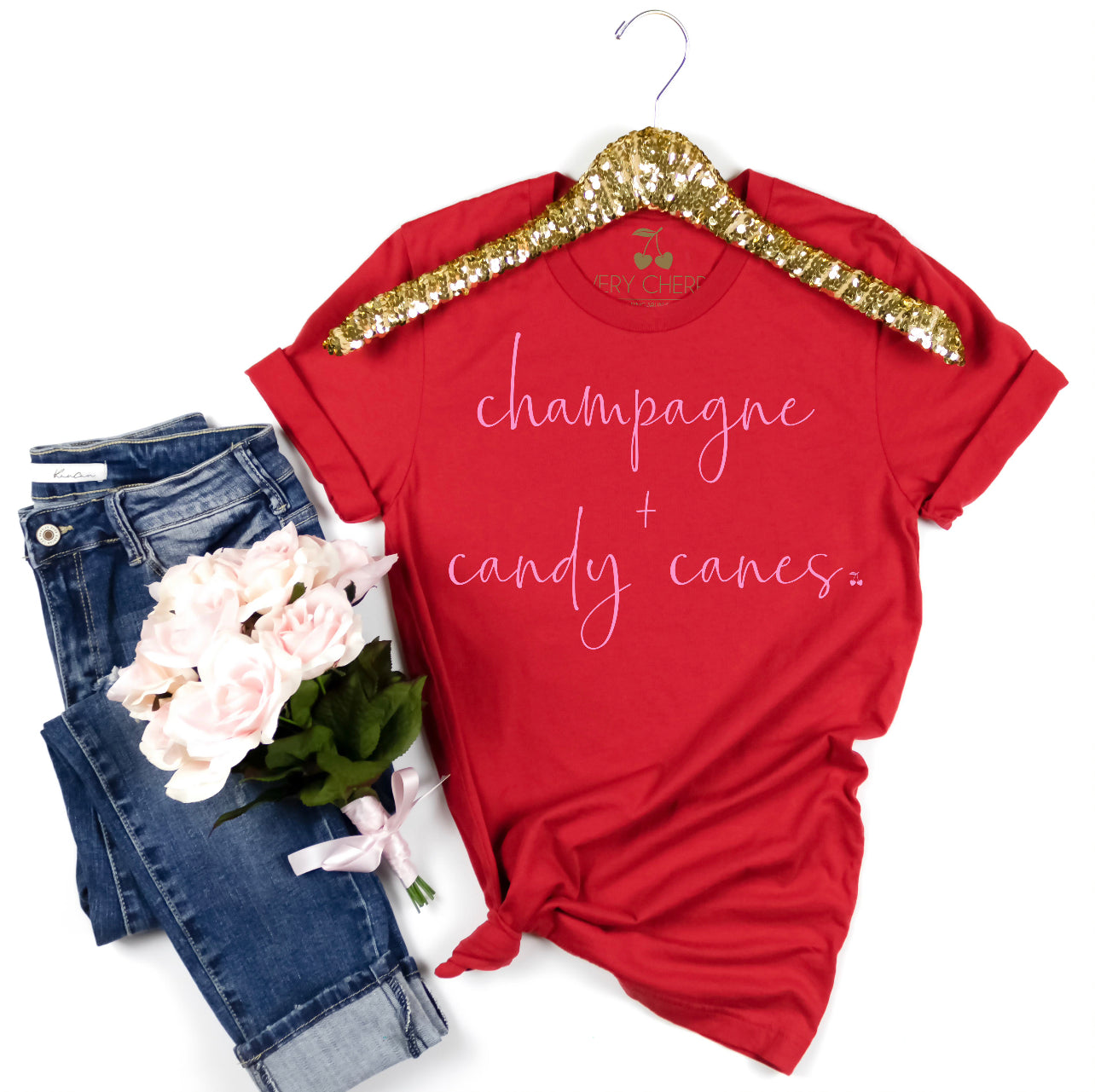 Champagne Candy Canes Graphic Tee