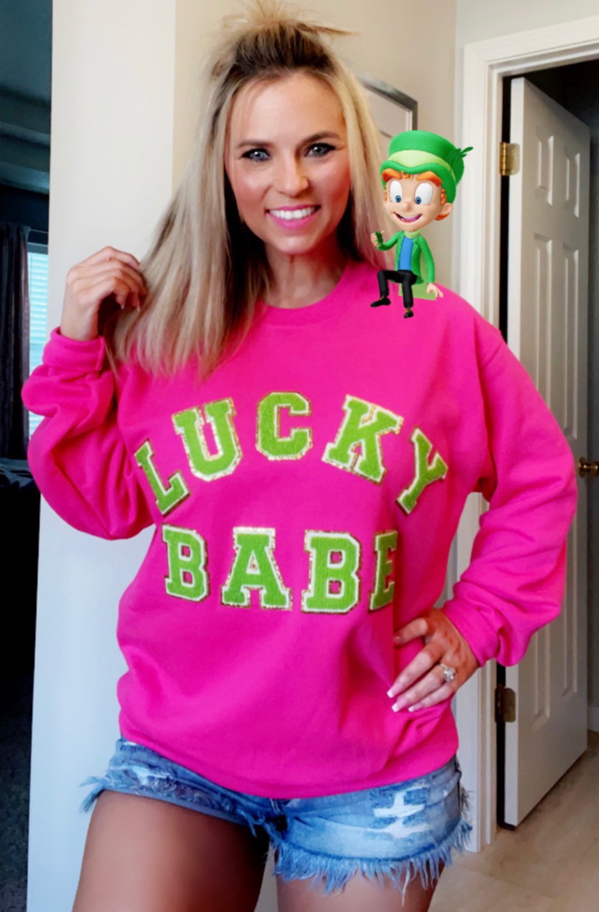 LUCKY BABE Patch Graphic Shirt